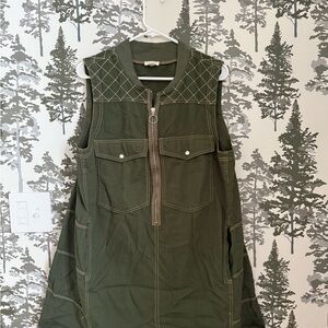 Pilcro Forest Green Zip-Up Dress